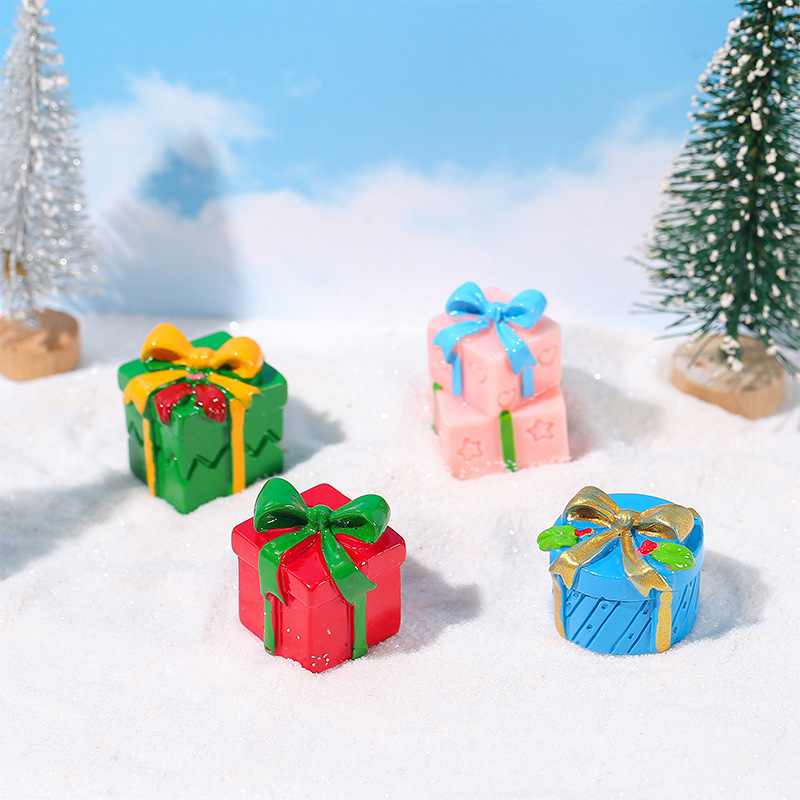 Car Accessories Xmas - 1Pc Mini Christmas Gift Box Resin