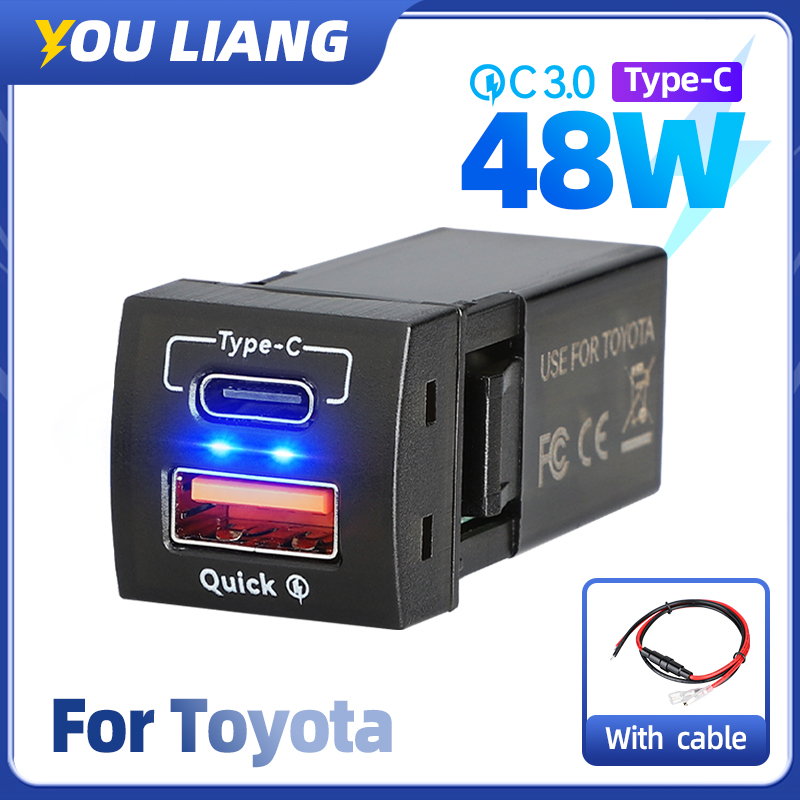 48W Fast Charger QC3.0 USB Typ - Car Accessories Qc ulasan dan harga