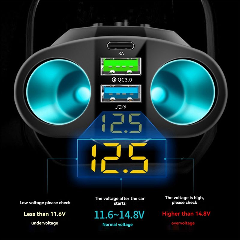 Solid 66W USB Type C MP3 Playe - Car Accessories Qc ulasan dan harga