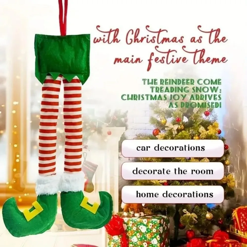 Christmas Striped Elf Leg Car  - Car Accessories Xmas ulasan dan harga