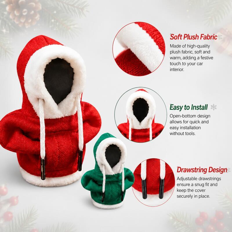 Christmas Hoodie Car Shift Kno - Car Accessories Xmas ulasan dan harga
