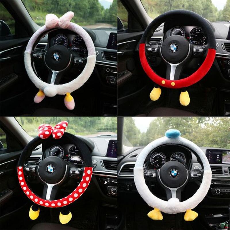 Cute Disney Plush Steering Whe - Car Accessories For Winter ulasan dan harga