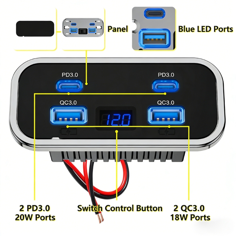 Wall Mount Accessories USB Car - Car Accessories Qc ulasan dan harga