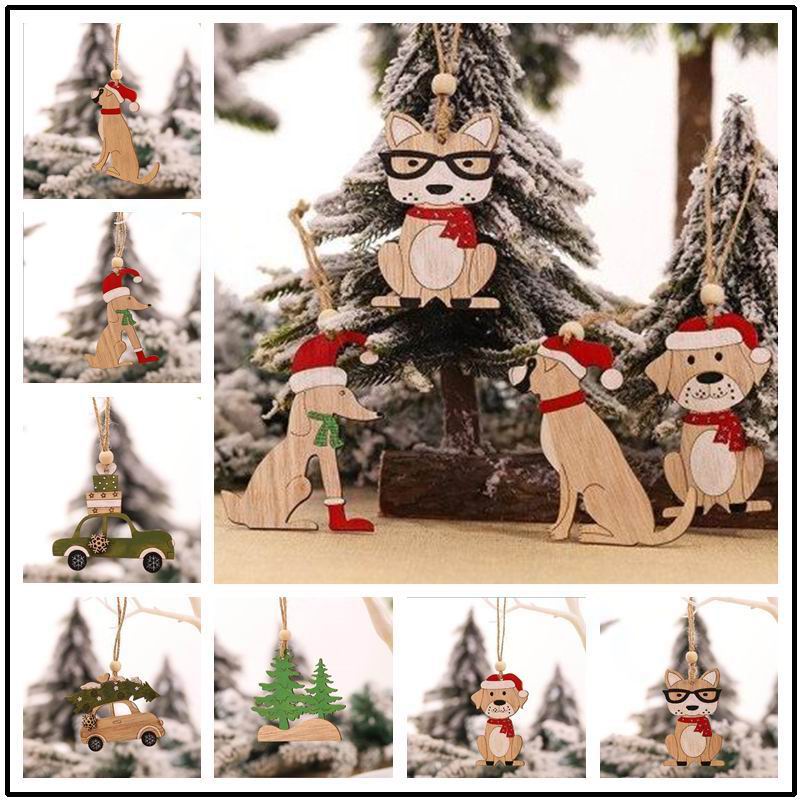 8 PCS christmas pendant  woode - Car Accessories Xmas ulasan dan harga