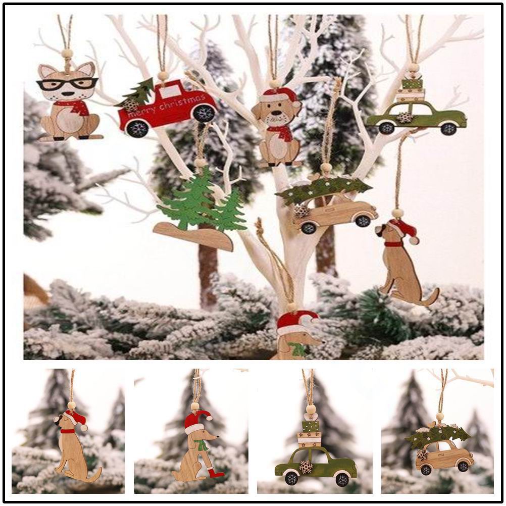 8 PCS christmas pendant  woode - Car Accessories Xmas ulasan dan harga